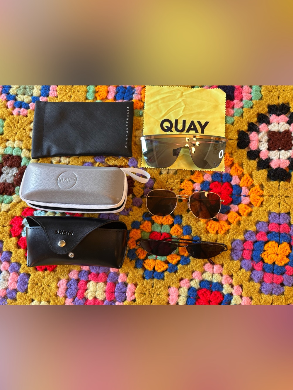 Quay & Multi-Brand Sunglasses Bundle - 3 Pairs with Protective Cases